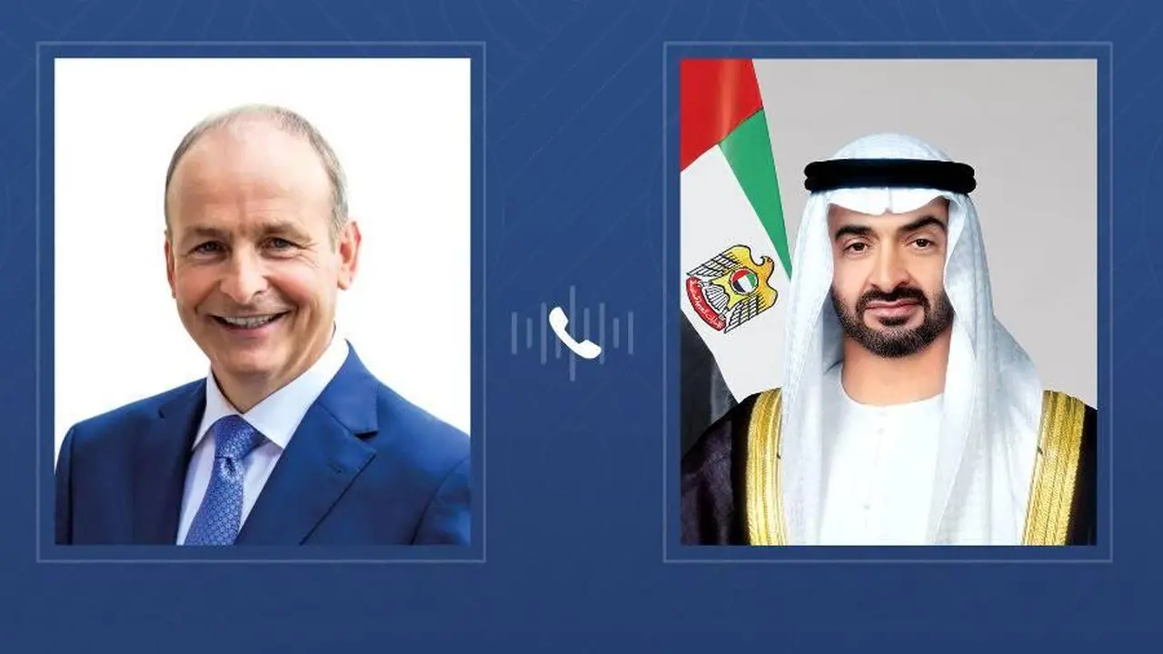 محمد بن زايد يبحث مع رئيس وزراء إيرلندا تداعيات التطورات العسكرية الأخيرة